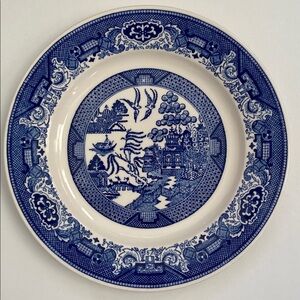 Vintage Willow Ware By Royal China Blue Willow Royal-Ironstone 10” Dinner Plate